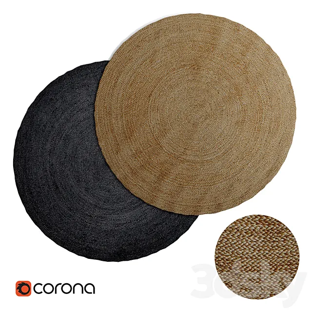 Round jute rug 3DModel Round jute rug 3DModel