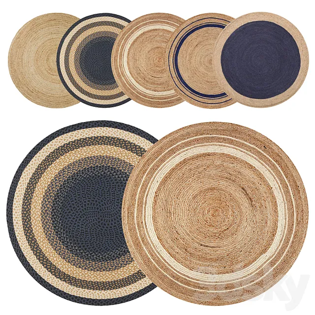 Round jute rug 3DModel - 3DSKY