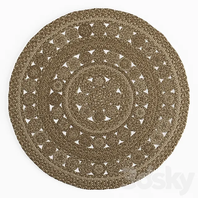 Round Jute Rug by Serena & Lily 3D Model