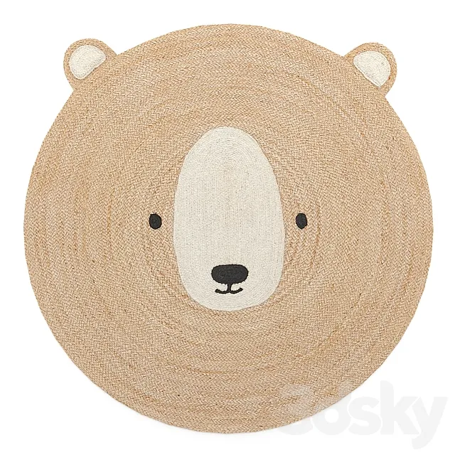 Round jute rug HM 3D Model Round jute rug HM 3D Model