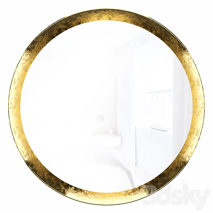 Round mirror in brass frame Orion 3D Model Free Download