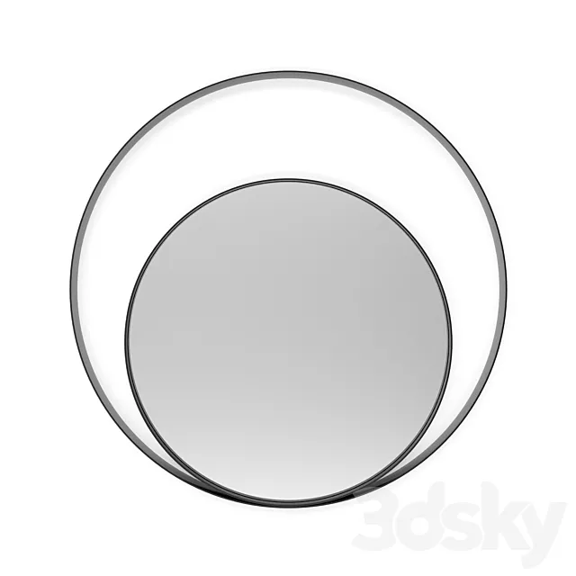 Round mirror in metal frame Iron Ring 3DModel