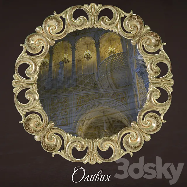 Round mirror Olivia 3D Model Round mirror Olivia 3D Model