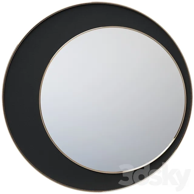 Round mirror with velor Vigo LaRedoute 3D Model