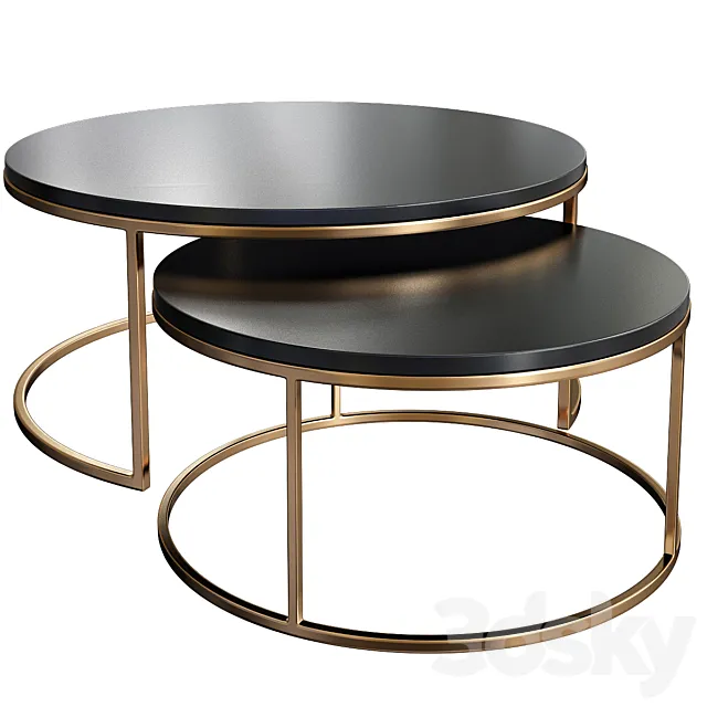 Round Nesting Coffee Table 3D Model Round Nesting Coffee Table 3D Model