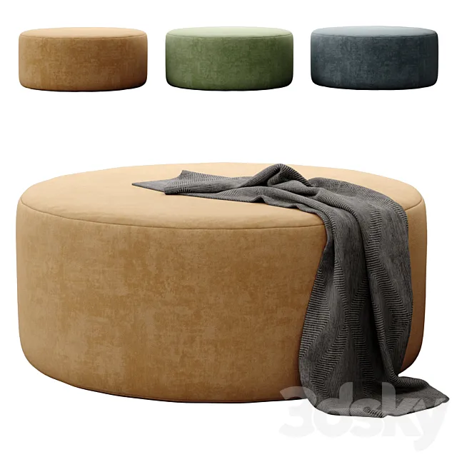 Round Ottoman By Howard Elliott Collection 3DModel Round Ottoman By Howard Elliott Collection 3DModel