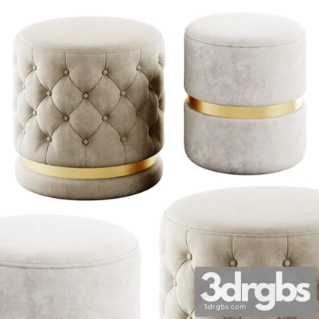 Round Ottomans by Inspire 3D Model Download
