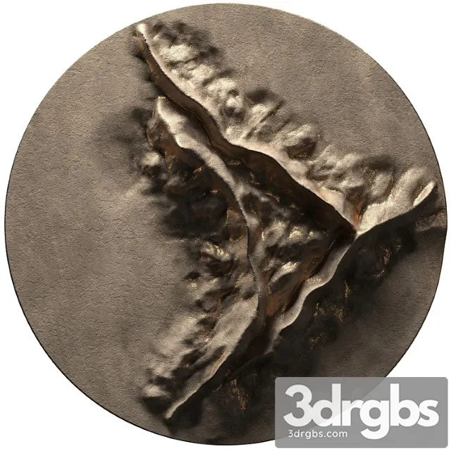 Round panel on the wall crater 3D Model Download