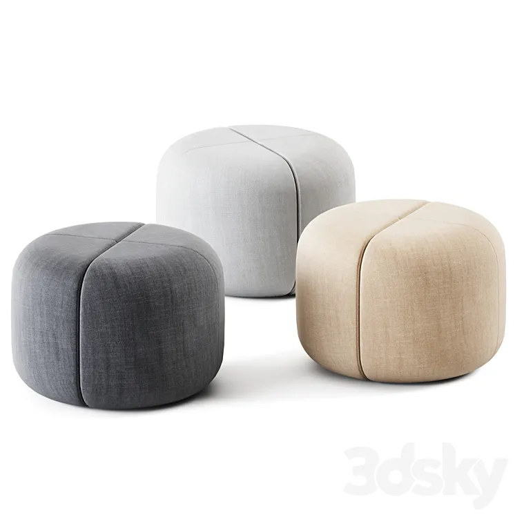 Round Pouf Bob by Bla Station \/ Pouf 3D Model Free Download