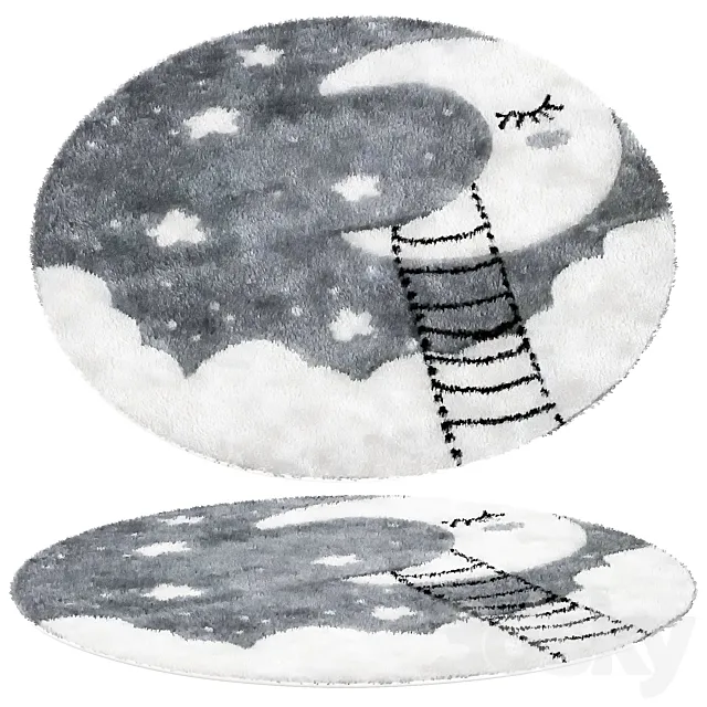 Round rug 02 3D Model Round rug 02 3D Model