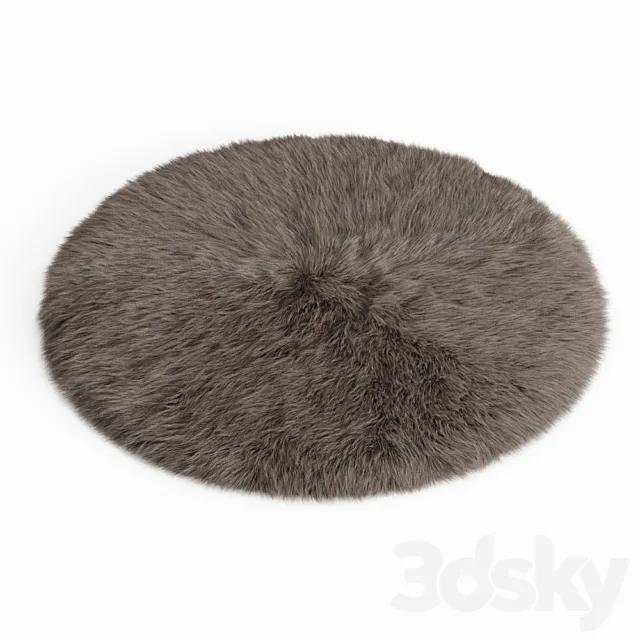 Round rug fur 3DModel Round rug fur 3DModel
