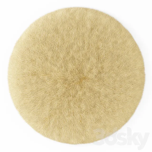 Round rug yellow 3DModel Round rug yellow 3DModel