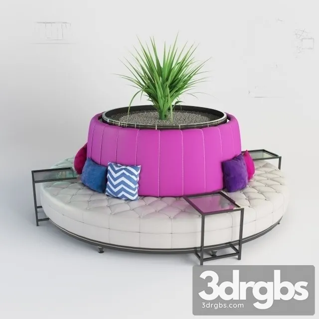 Round Sofa 3D Model Download