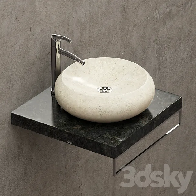 Round stone sink 3DModel Round stone sink 3DModel