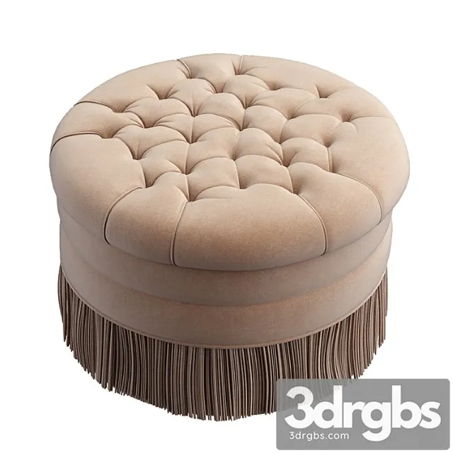 Round tufted ottoman 2 3D Model Download