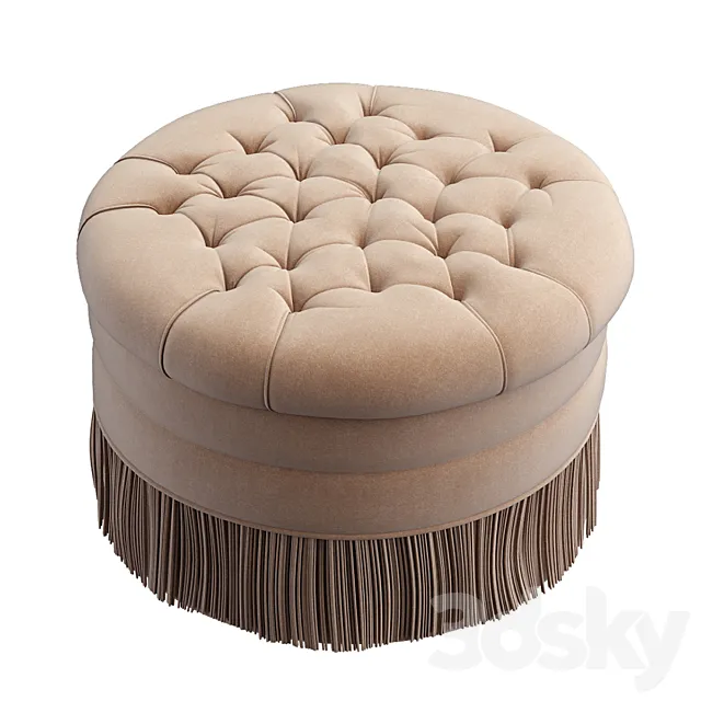 Round tufted ottoman 3D Model Round tufted ottoman 3D Model