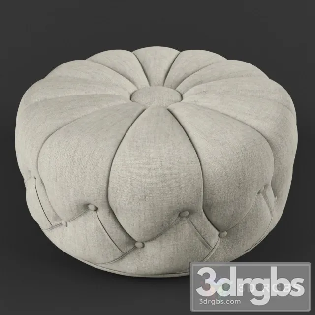 Round Tufted Pouf 3D Model Download
