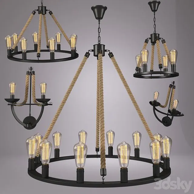 Round-type pendant lamp 3D Model Round-type pendant lamp 3D Model