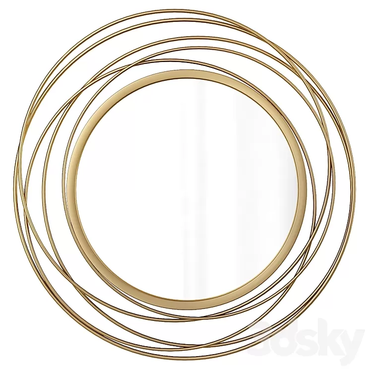 Round Wall Mirror Buell Glam Accent Mirror 3D Model Free Download
