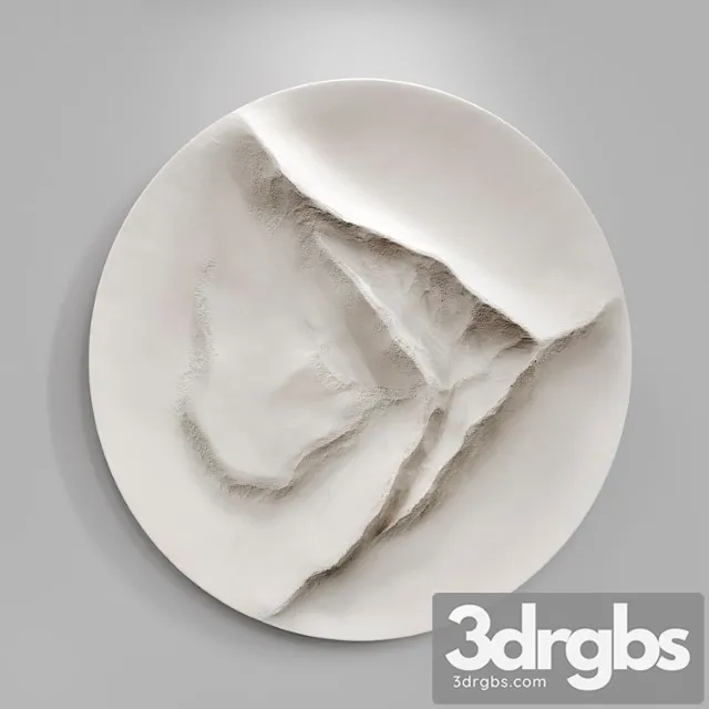 Round Wall Panel From A Mountain Stream 3D Model Download