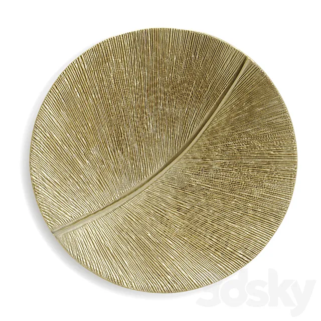 Round wall panel leaf curcle gold 3DModel Round wall panel leaf curcle gold 3DModel