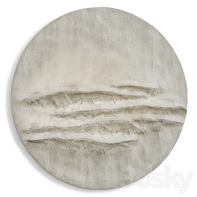 Round wall panel reef original art plaster 3D Model Round wall panel reef original art plaster 3D Model