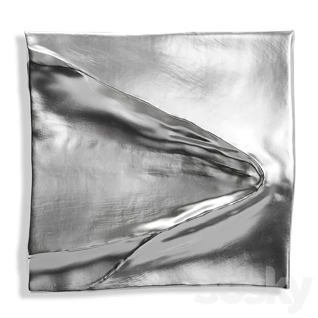 Round Wall panel Sand from 2017 silver 3D Model Round Wall panel Sand from 2017 silver 3D Model