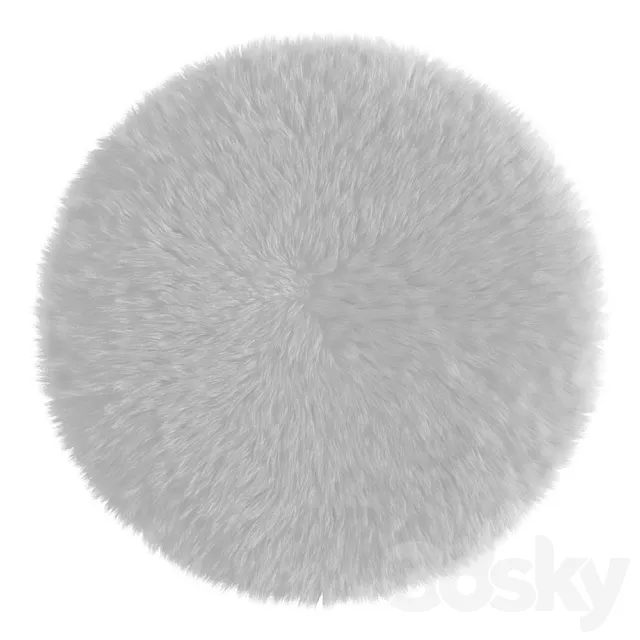 Round white rug 3D Model Round white rug 3D Model