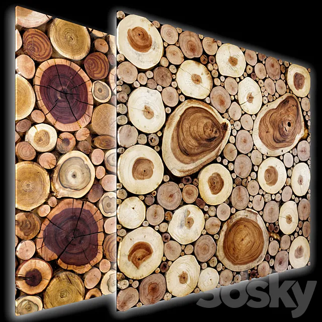 Round wooden stumps 3D Model Round wooden stumps 3D Model