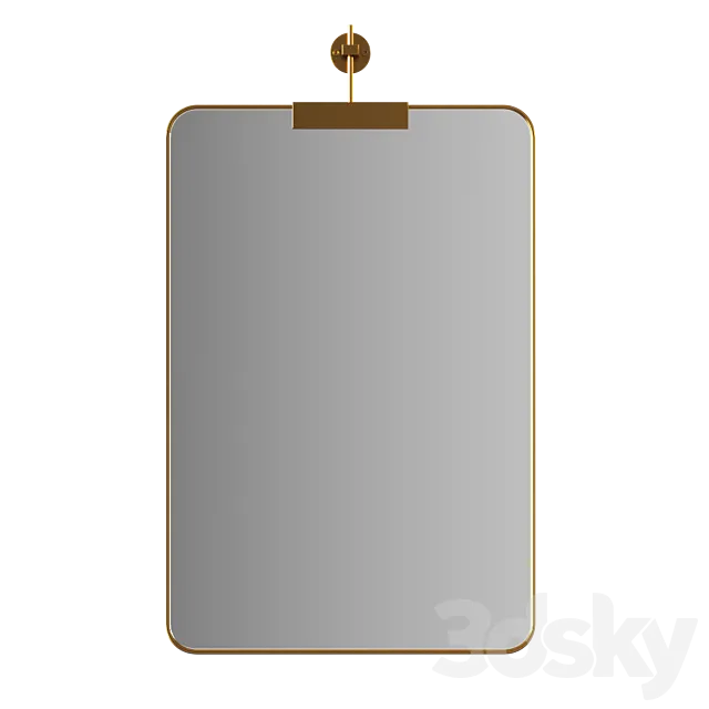 Rounded Corners Mirror on Bracket by Clear Home Design 3D Model