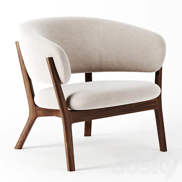 Roundish ARM Chair by Maruni 3D Model Roundish ARM Chair by Maruni 3D Model