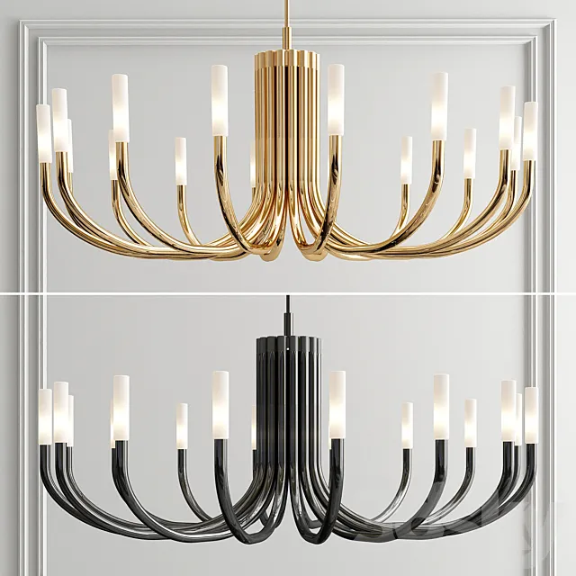Rousseau Large Oval Chandelier 3D Model Rousseau Large Oval Chandelier 3D Model