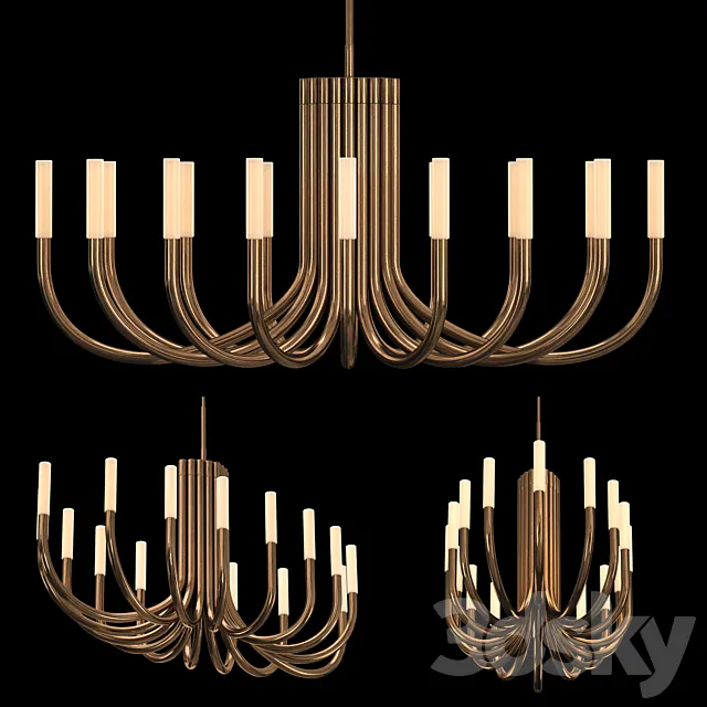 ROUSSEAU OVAL CHANDELIER 50 3D Model ROUSSEAU OVAL CHANDELIER 50 3D Model