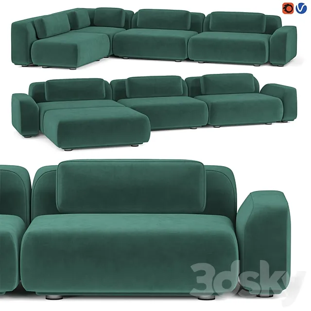Rove Concepts Boden Sofa Sectional 3DModel Rove Concepts Boden Sofa Sectional 3DModel