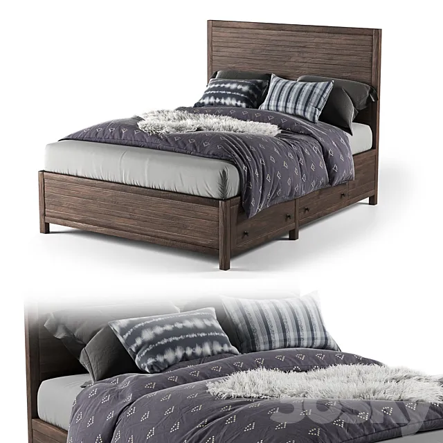 Rowan queen bed 3DModel Rowan queen bed 3DModel