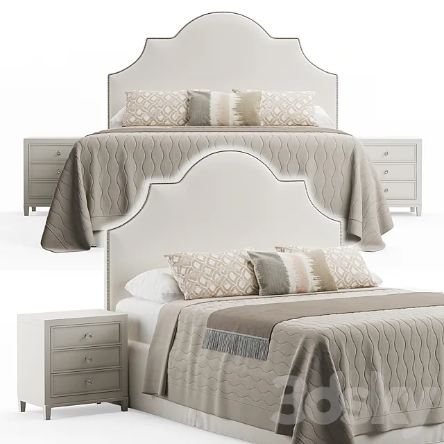 Rowe Bedroom King Headboard Bed 3DModel Rowe Bedroom King Headboard Bed 3DModel