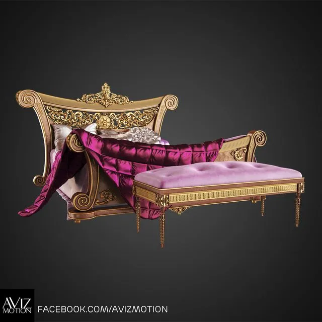 Royal Bed 3D Model