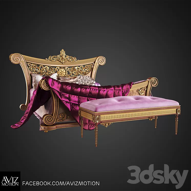 Royal Bed 3D Model