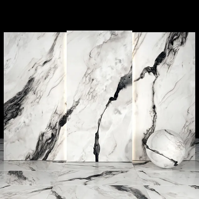 Royal Black Marble 02 3D Model