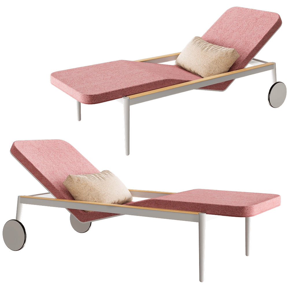 Royal Botania – Sun lounger with castors STYLETTO 3D Model