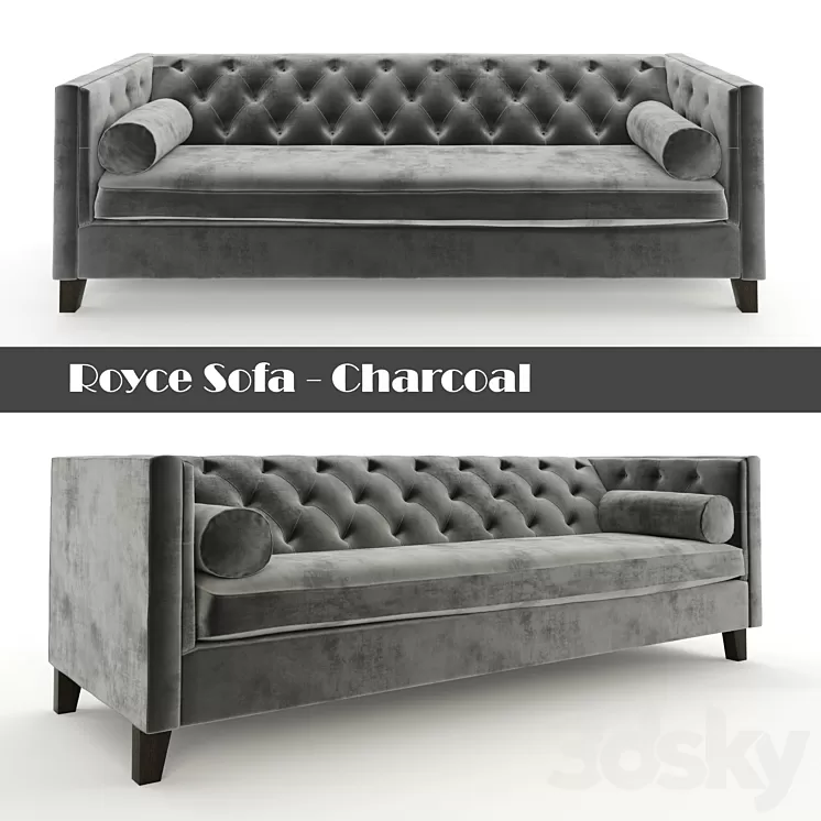 Royce Sofa – Charcoal 3D Model
