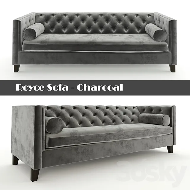 Royce Sofa – Charcoal 3DModel Royce Sofa – Charcoal 3DModel