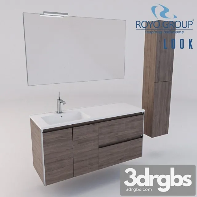 Royo Group Look 1200 Depth 44 2 Drawers 2 Doors 3D Model Download