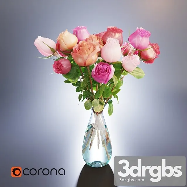 Roz V Vazie bouquet 3D Model Download Roz V Vazie bouquet 3D Model Download