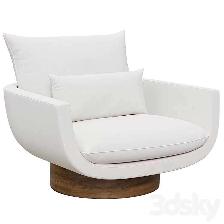 Rua Ipanema Lounge Chair by Yabu Pushelberg in Textured Wool 'High Base' 3D Model Rua Ipanema Lounge Chair by Yabu Pushelberg in Textured Wool 'High Base' 3D Model