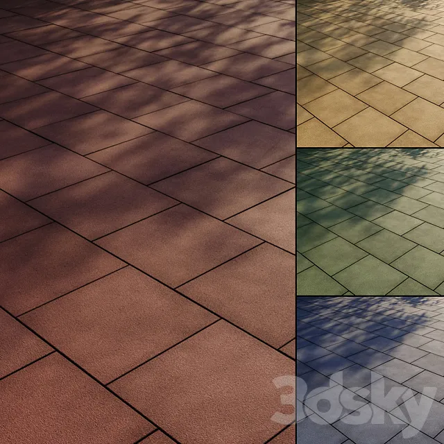 Rubber tile Type 2 3D Model Rubber tile Type 2 3D Model