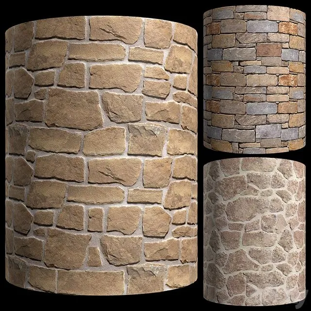 Rubble wall stone masonry 3D Model Rubble wall stone masonry 3D Model