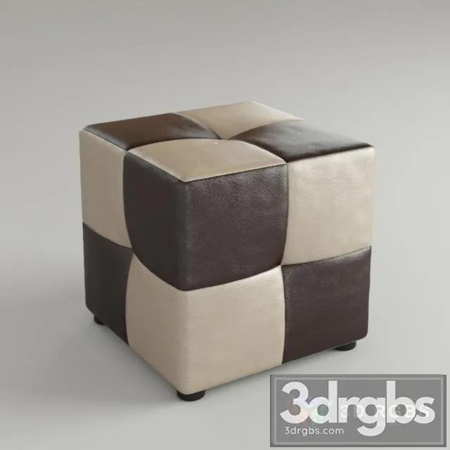 Rubik Leather Pouf 3D Model Download