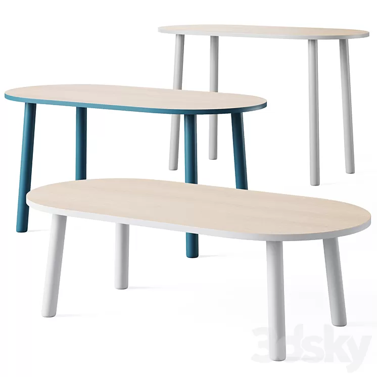 Rue Wood Kids Table by Crate and Barrel 3D Model