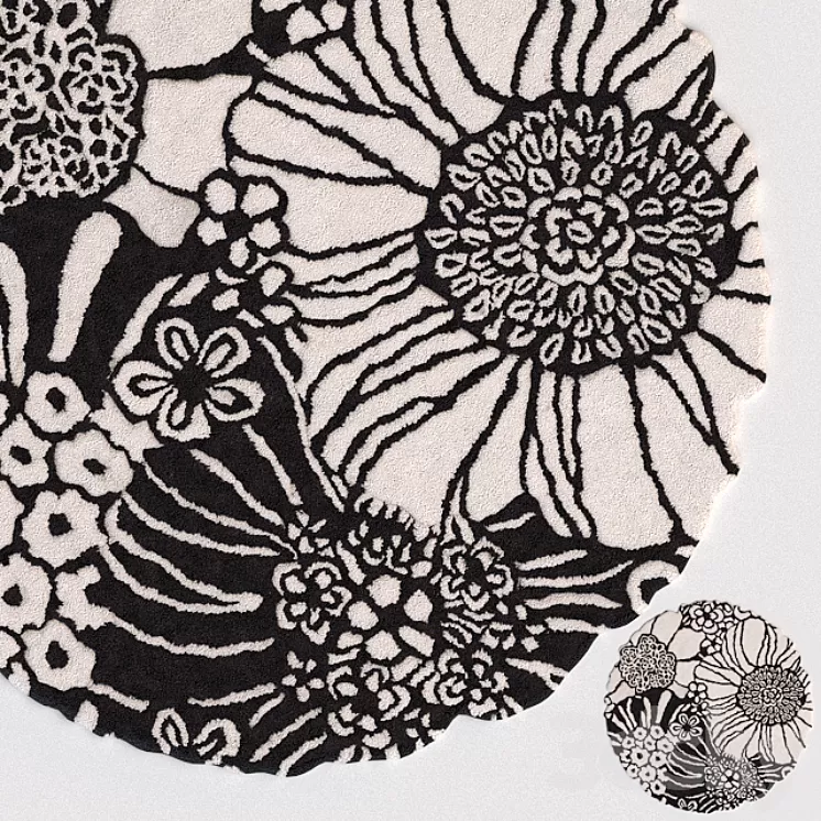 Rug Missoni Home Anemones Dream Sapporo Round Rug 3D Model Rug Missoni Home Anemones Dream Sapporo Round Rug 3D Model
